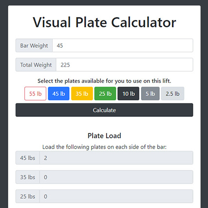 Visual Plate Calculator
